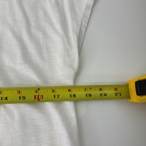 Chico's White Ruffled Short Sleeve Tee with Fringe - Picture 5 of 10